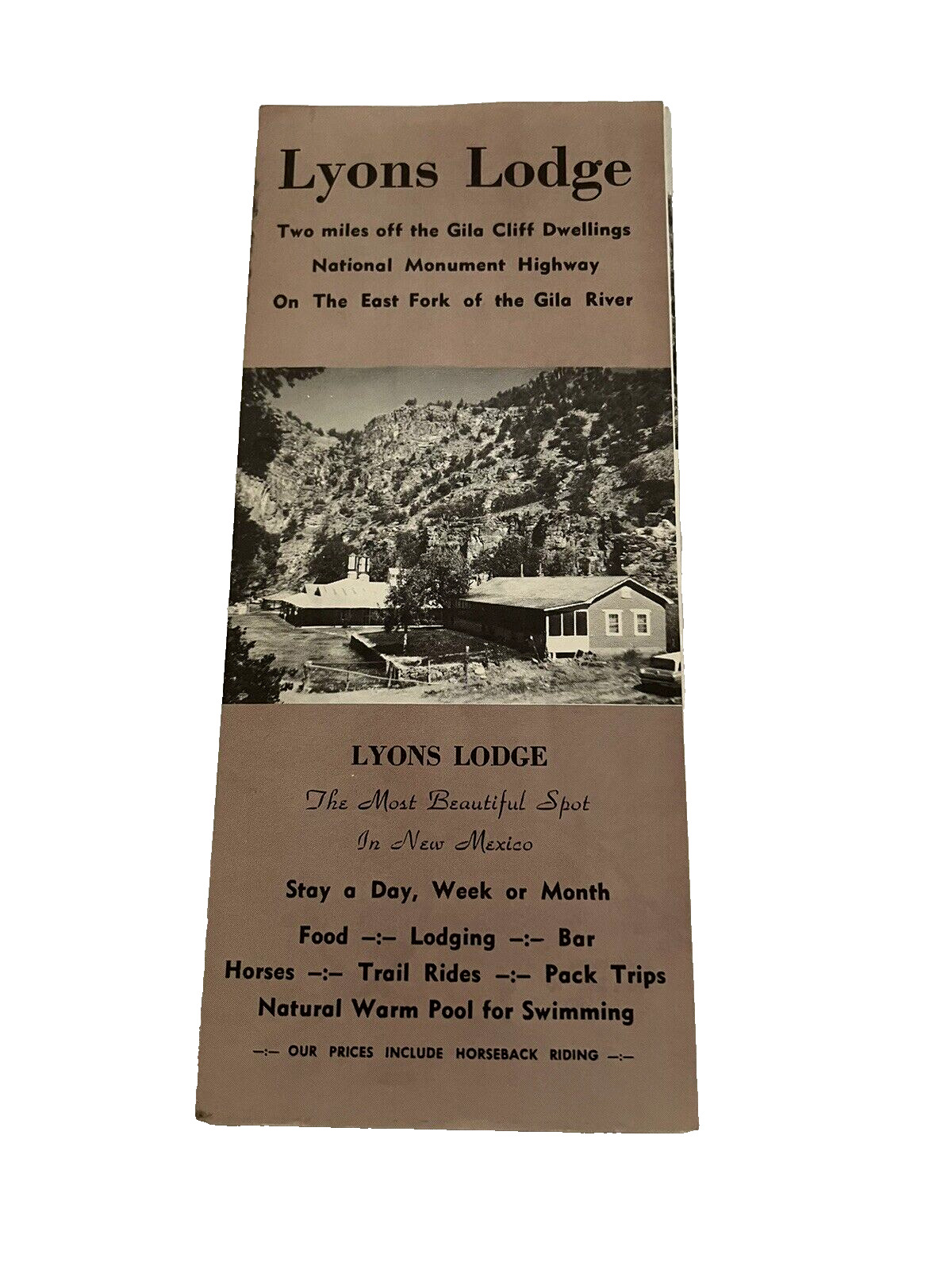 Vintage Lyons Lodge Brochure - New Mexico - Silver City- Cowboy Lodge/Dude Ranch