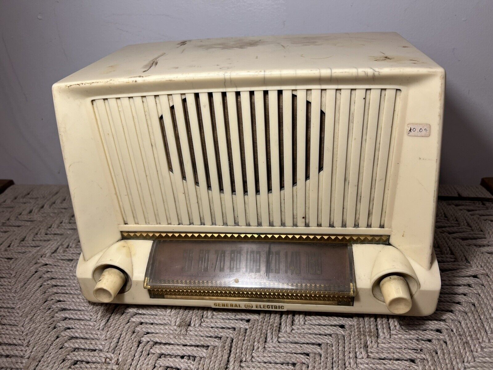 🍊Vintage 1951 General Electric GE Tube Radio | Model 423 Ivory UNTESTED