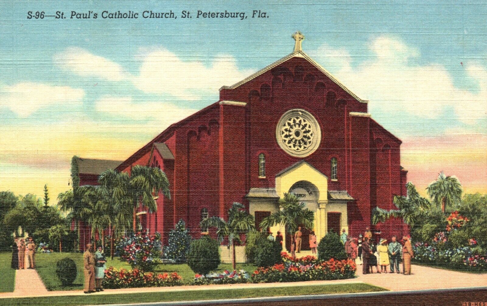 Vintage Postcard 1930\'s St. Paul\'s Catholic Church St. Petersburg FL Florida