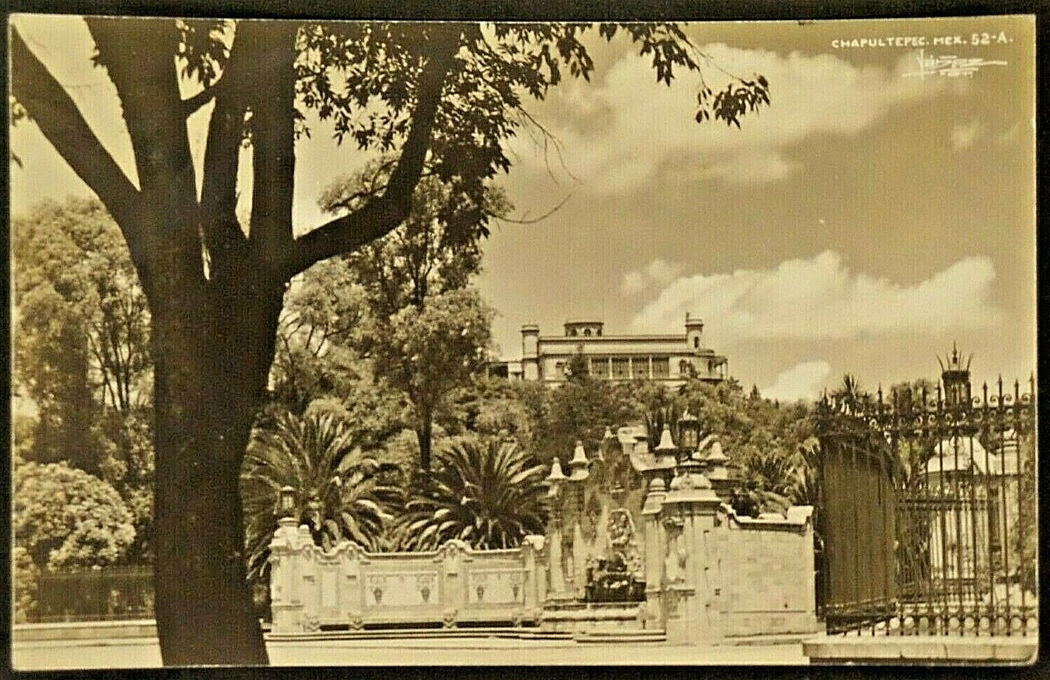 Chapultepec Castle Mexico City Mexico 1946 Real Photo RPPC Postcard 4335