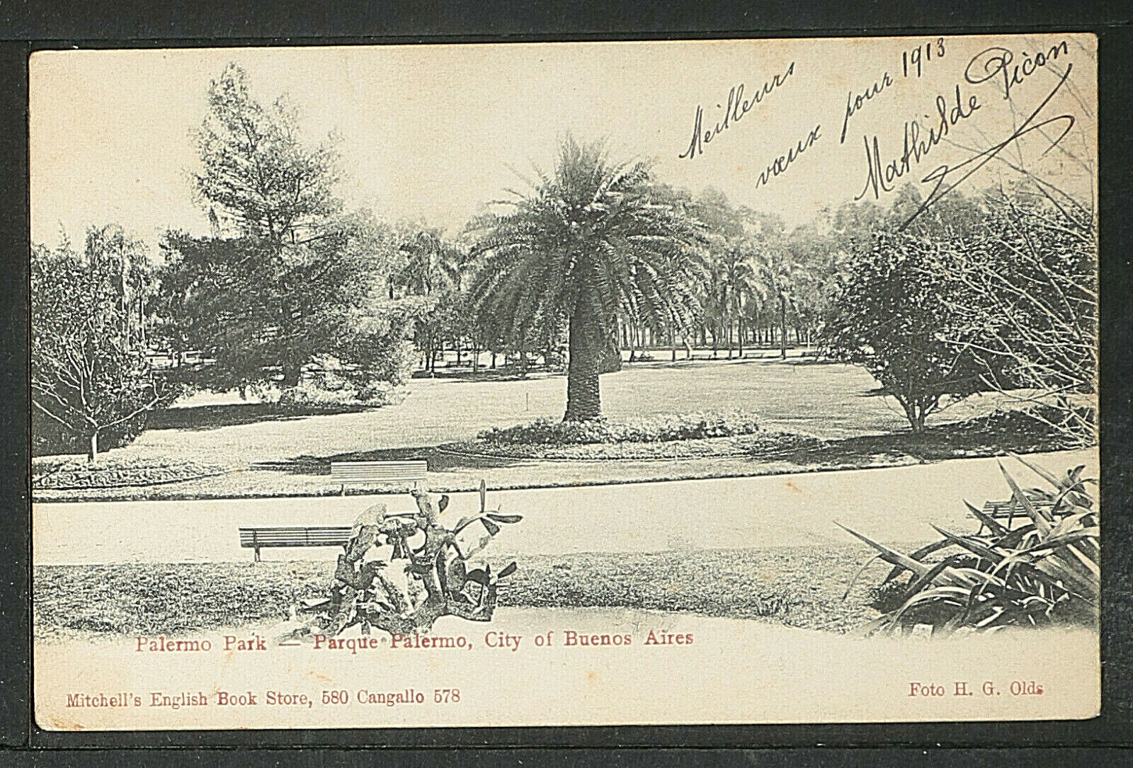 M 115 ARGENTINA -BUENOS AIRES, Parque Palermo (Undivided Back (c. 1901-1907)