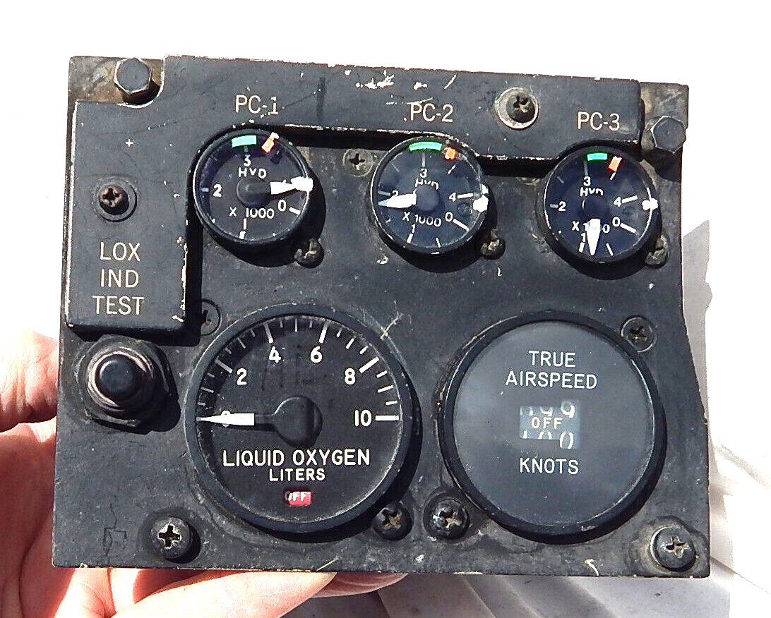 USAF & USN A-7 Corsair II Pilot's Cockpit LOX, 3 PC's & True Airspeed Panel