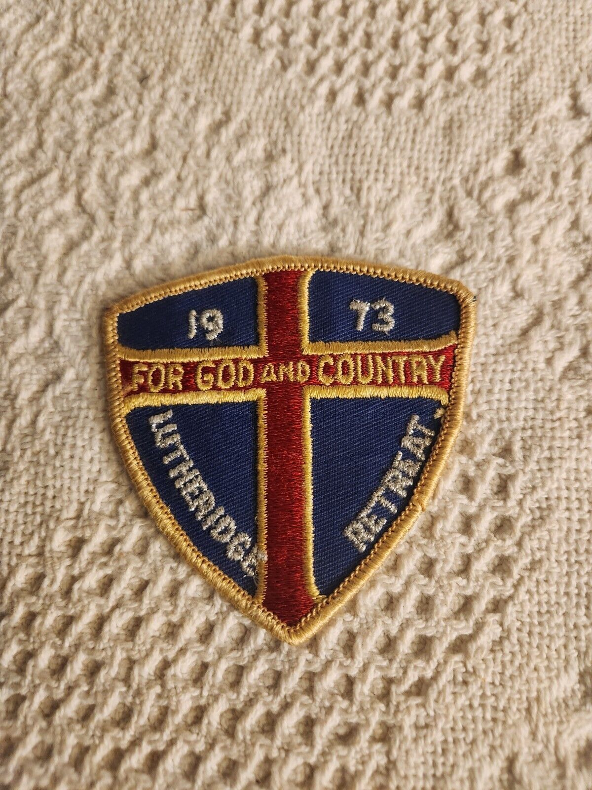 BSA 1973 For God And Country LUTHERIDGE RETREAT Embroidered Patch