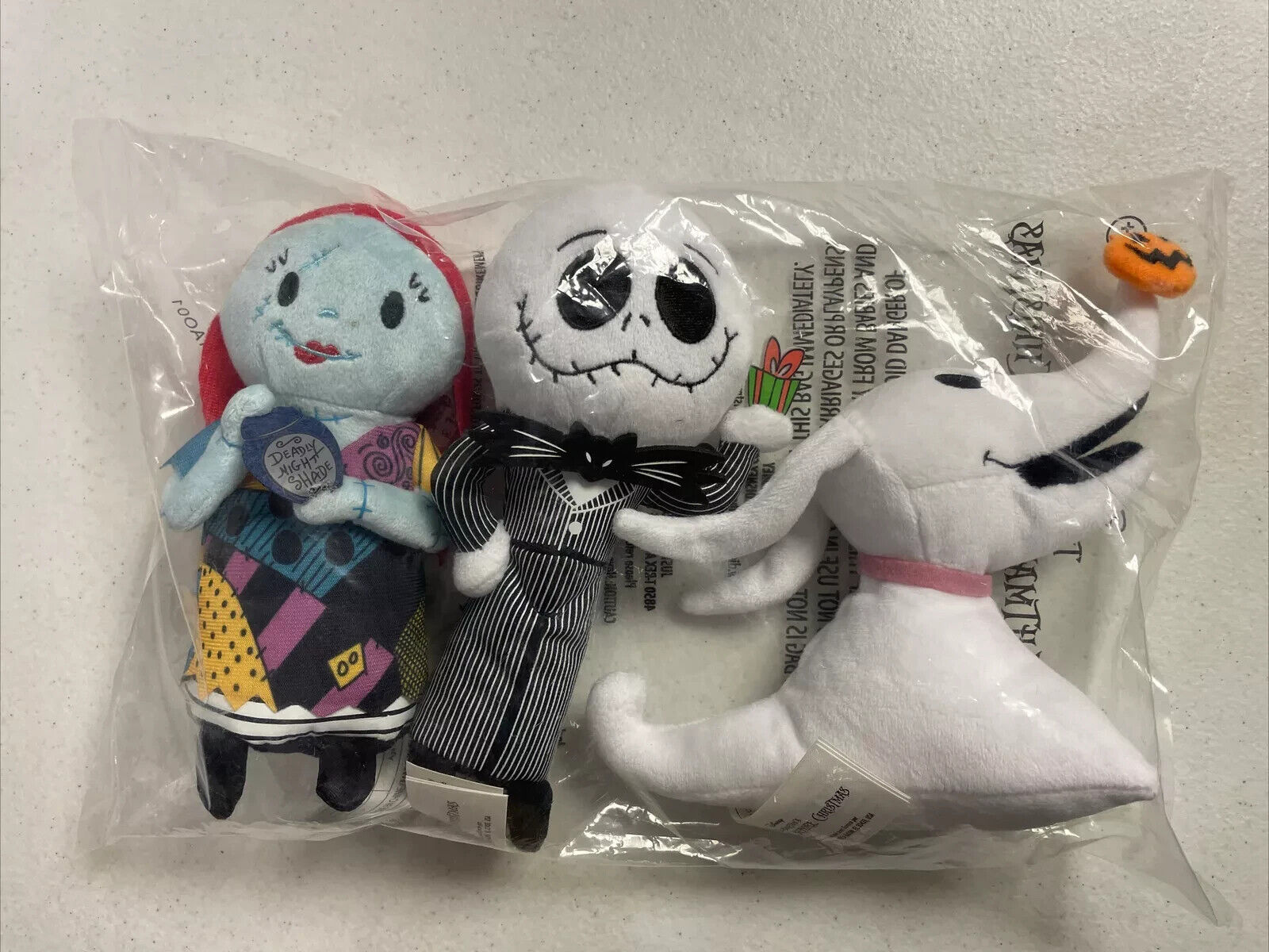 Disney Just Play Nightmare Before Christmas Stylized Bean Bag Plush 3-Pack NEW