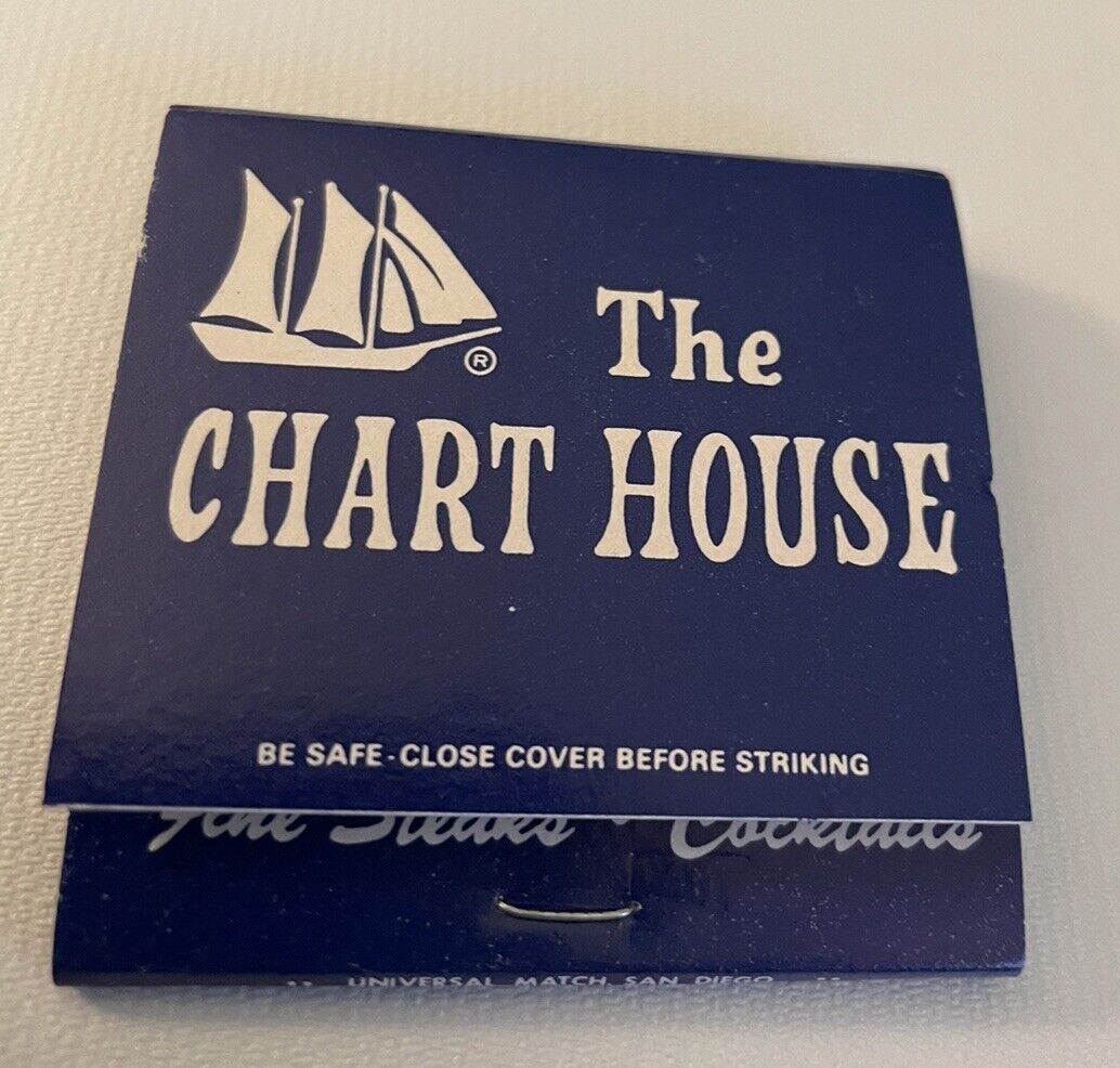 Vintage The Chart House Restaurant Large Matchbook Full Unstruck Portland OR