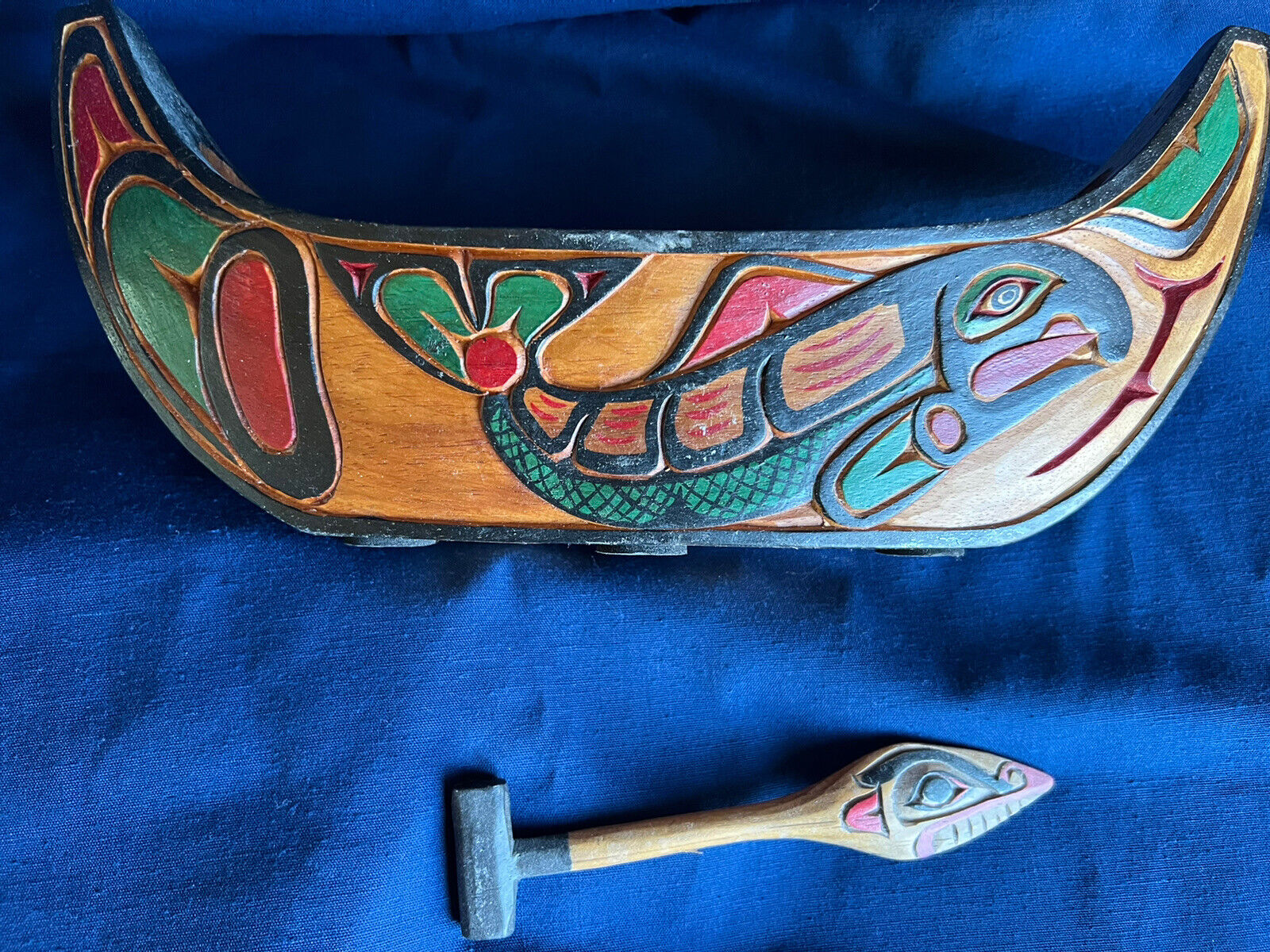 VTG Pacific Northwest Coast Hand Carved Wood Canoe Art Haida Tlingit Boat