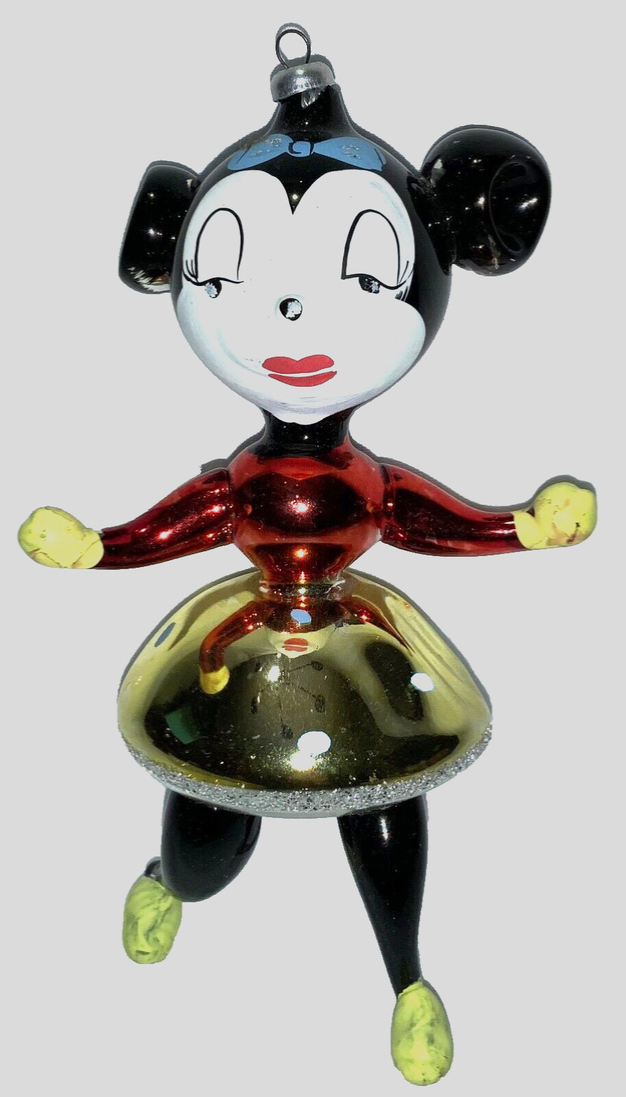 VINTAGE ITALIAN GLASS CHRISTMAS ORNAMENT - (UNOFFICIAL) MINNIE MOUSE