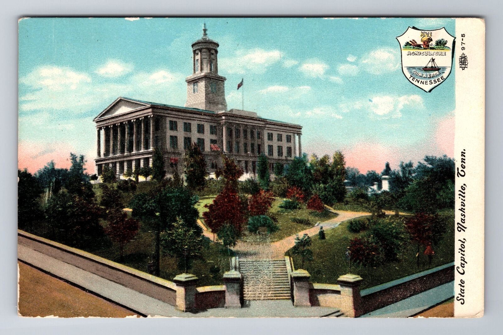 Nashville TN-Tennessee, Stat Capitol, Antique, Vintage Souvenir Postcard