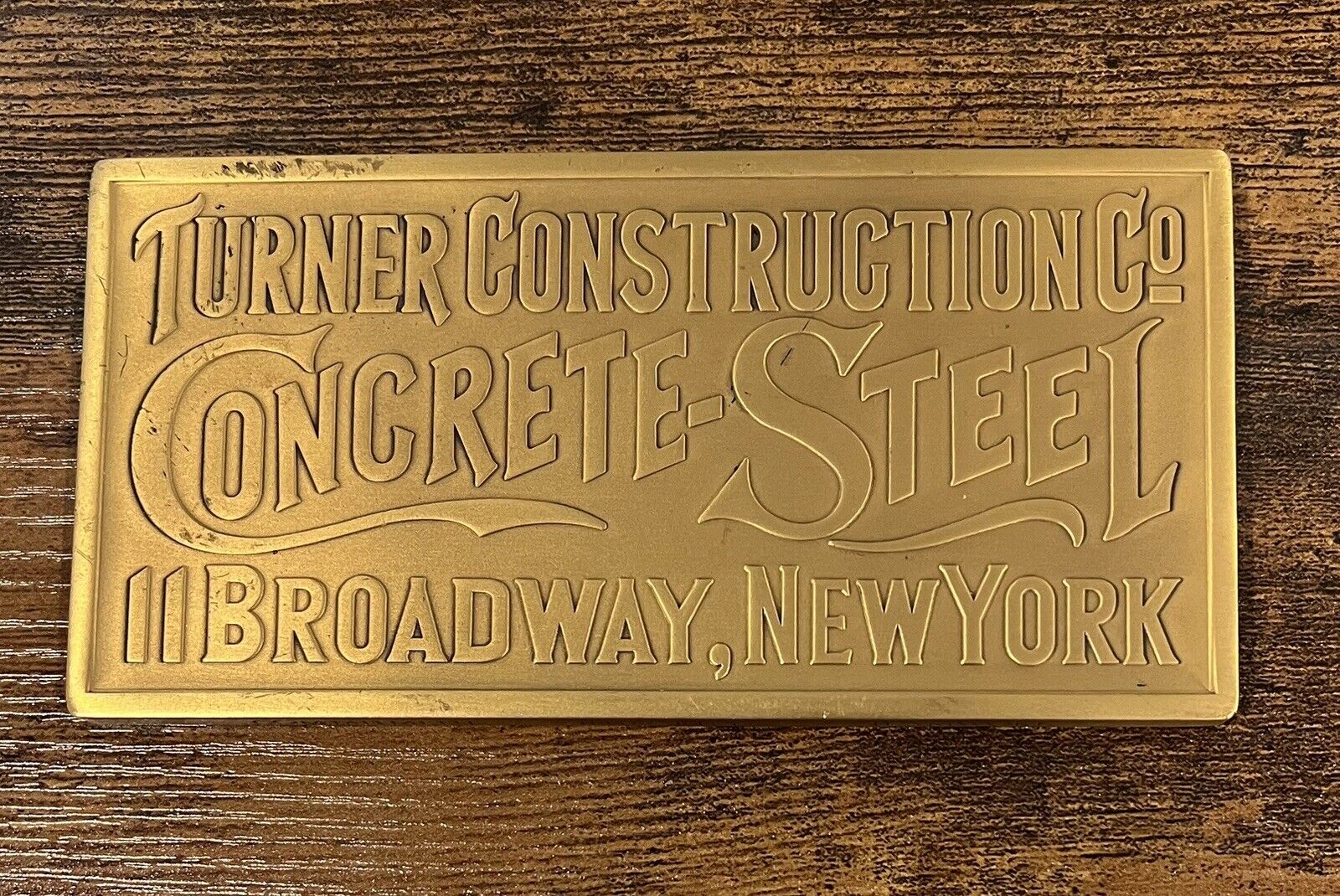 Tiffany & Co Bronze Paperweight Turner Construction Broadway New York 1902-2002