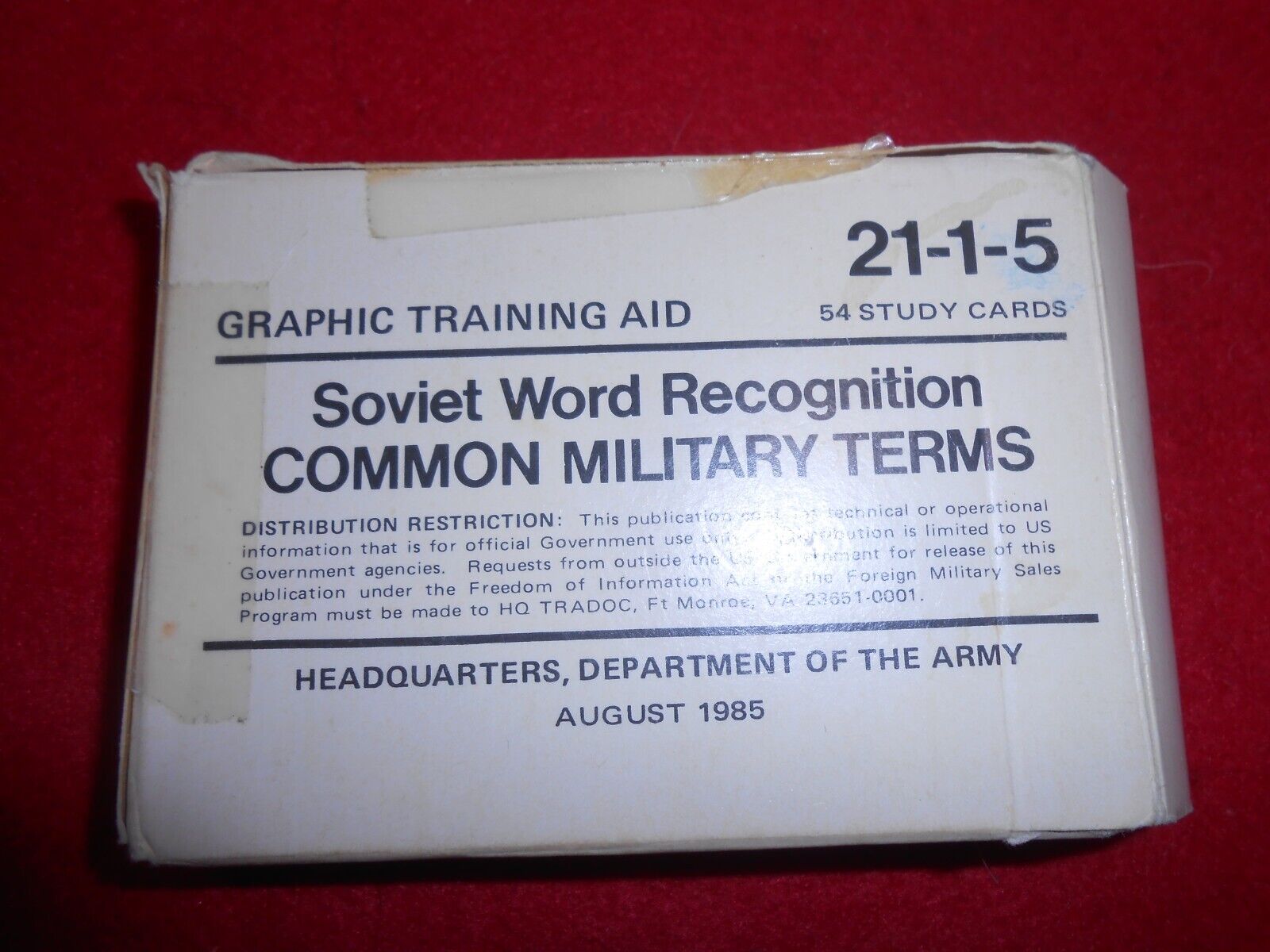 Graphic Training Aid 21-1-5,  Soviet Word Recognition common military terms