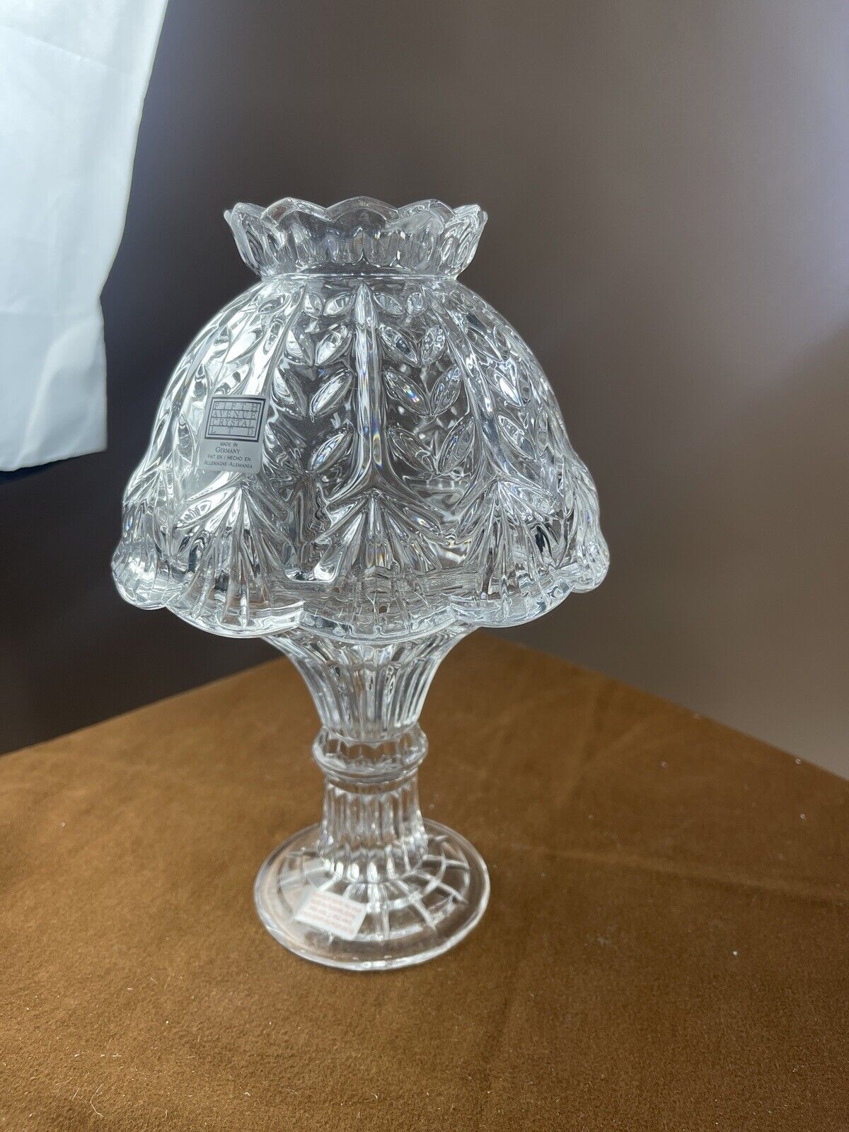 Vintage Fifth Avenue Crystal Portico Fairy Lamp Candle Holder Light Germany 9.5”