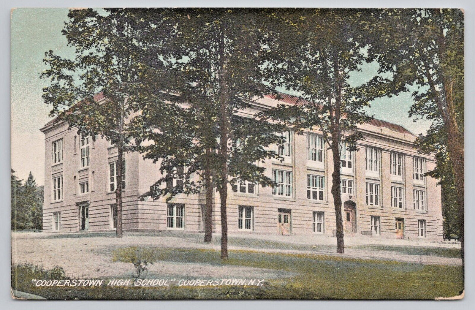 Postcard Cooperstown High School Cooperstown New York c1913
