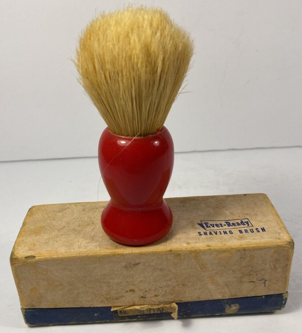 Vintage Ever-Ready Shaving Celluloid Brush Red 300 N With Box