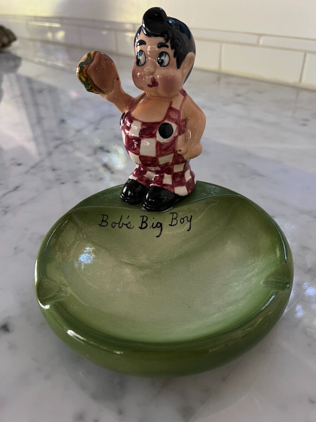 Wow...Rare Circa 1938 Counter Ceramic Bob\'s Big Boy Restaurant Ashtray Mint