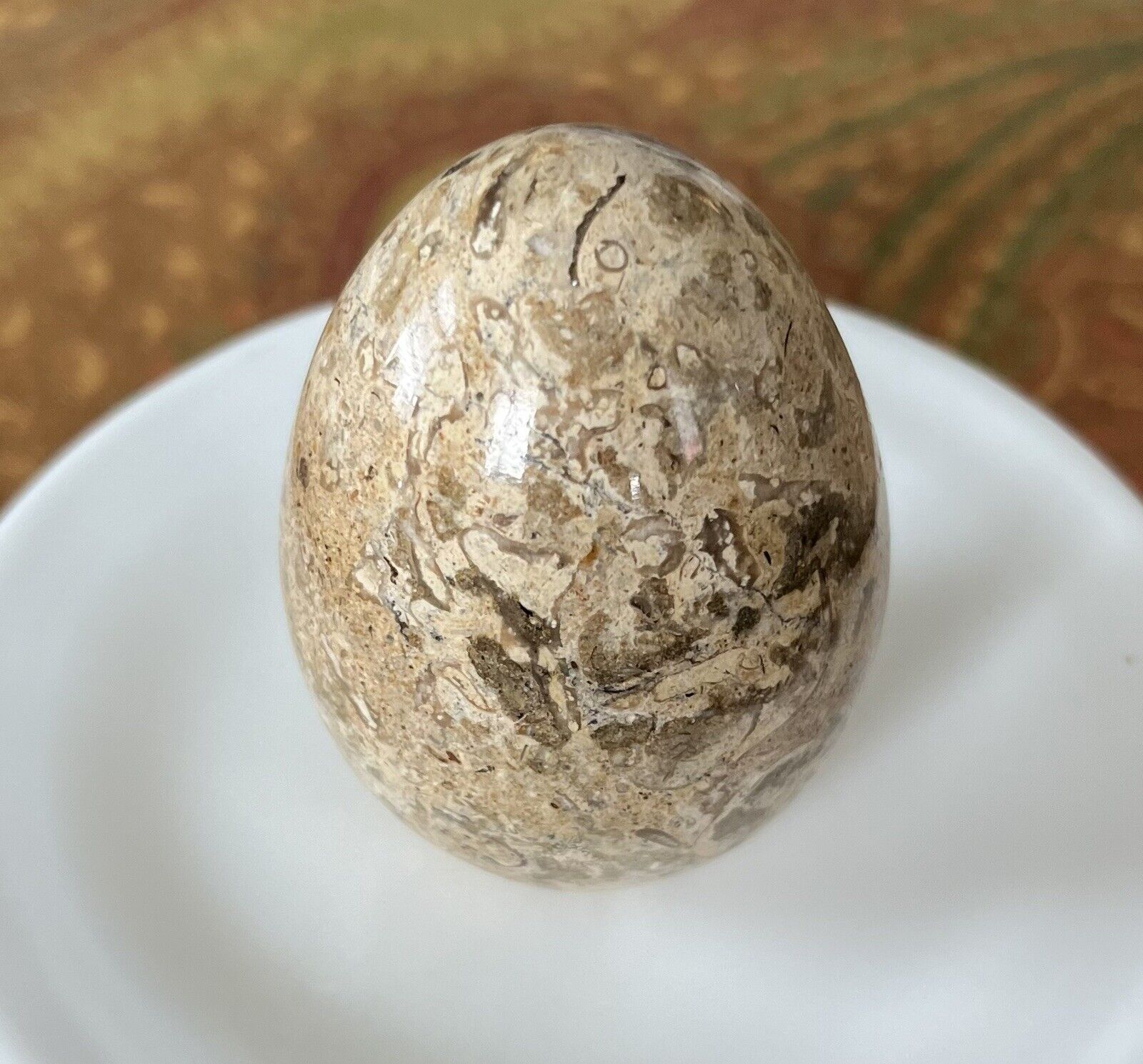 Stunning Egg Shaped Granite Paperweight / Prosperity Gift