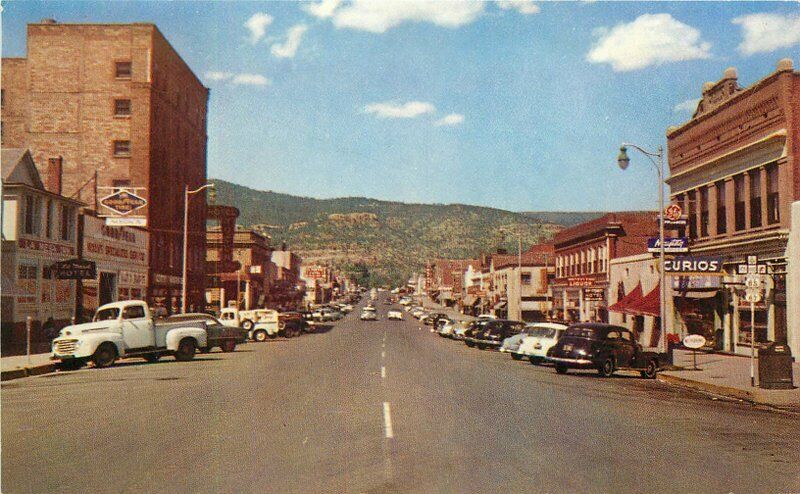 Automobiles Business Section Raton New Mexico 1950s Postcard Pikes Peak 20-7337