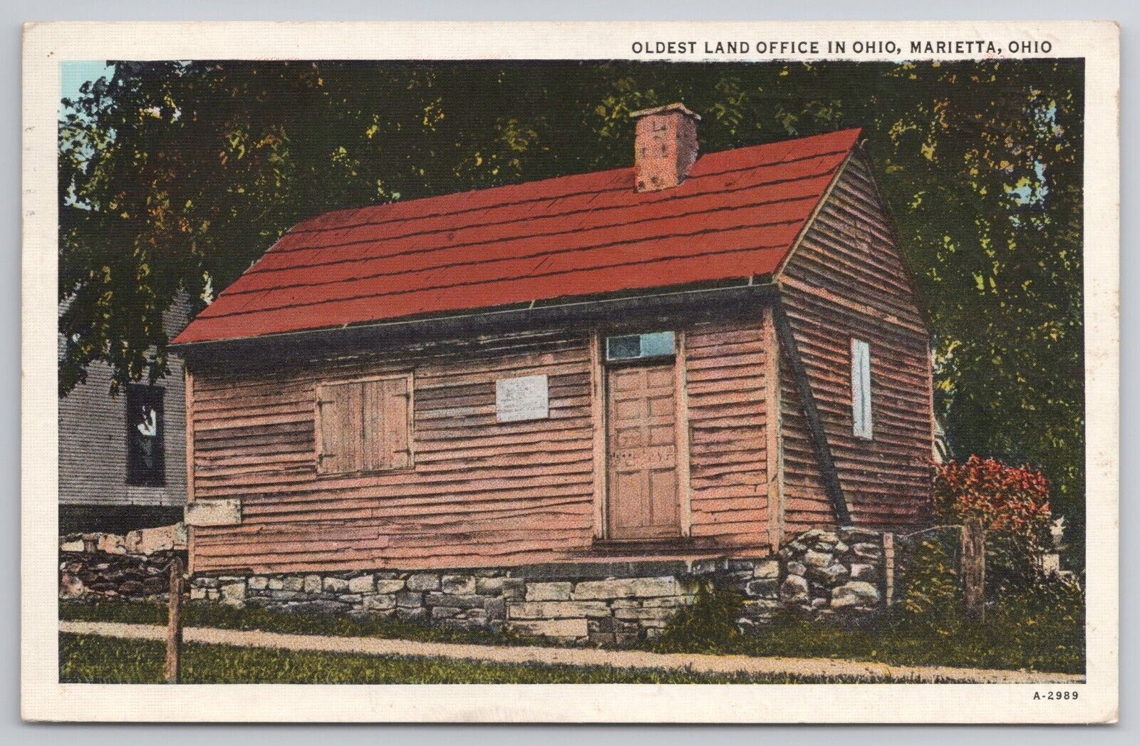 1936 Postcard Oldest Land Office In Ohio Marietta OH