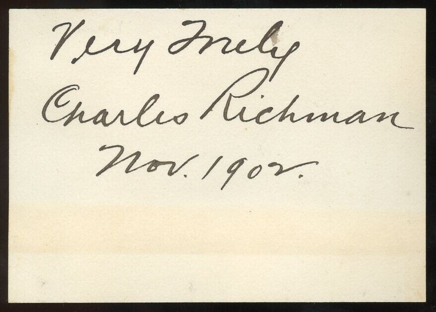 Charles Richman d1940 signed autograph auto 1x3 Cut American Stage Film Actor