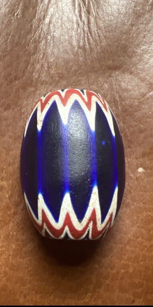 Chevron Venetian Trade Bead Six Layer Africa 37.6 mm See Pict For Measure