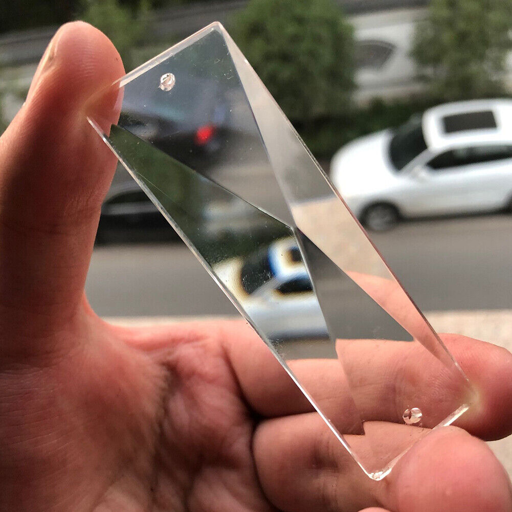 2PC Fengshui Irregular Prism Crystal Hanging Suncatcher Glass Pendant Chandelier