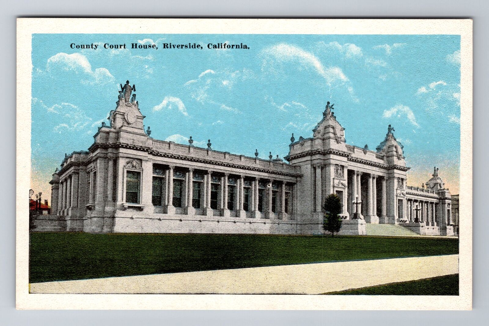 Riverside CA-California, County Court House, Antique, Vintage Souvenir Postcard