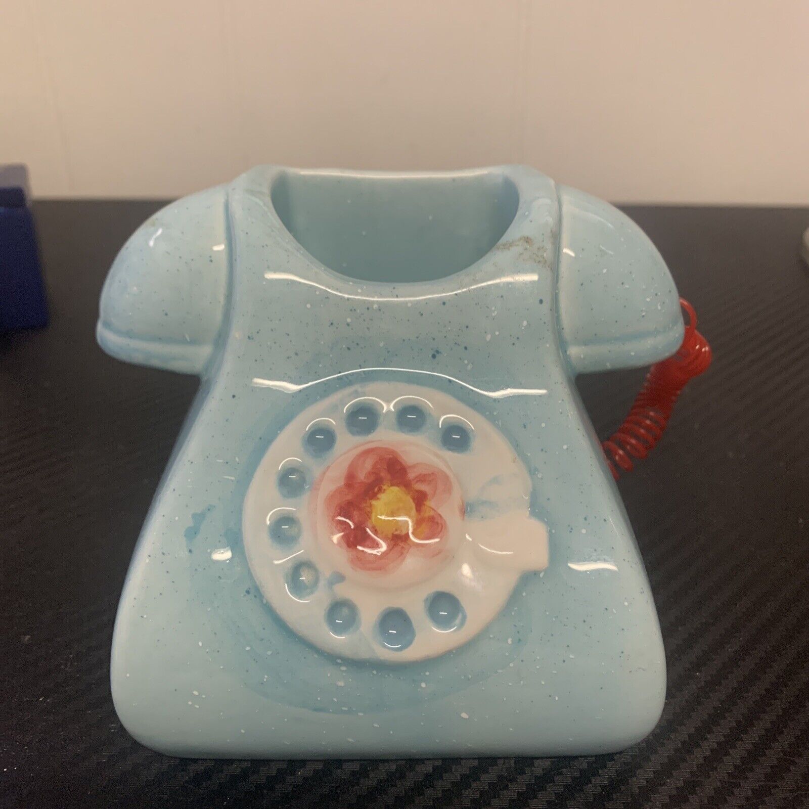 Cute Rare Vintage Ceramic Rotary Phone Planter