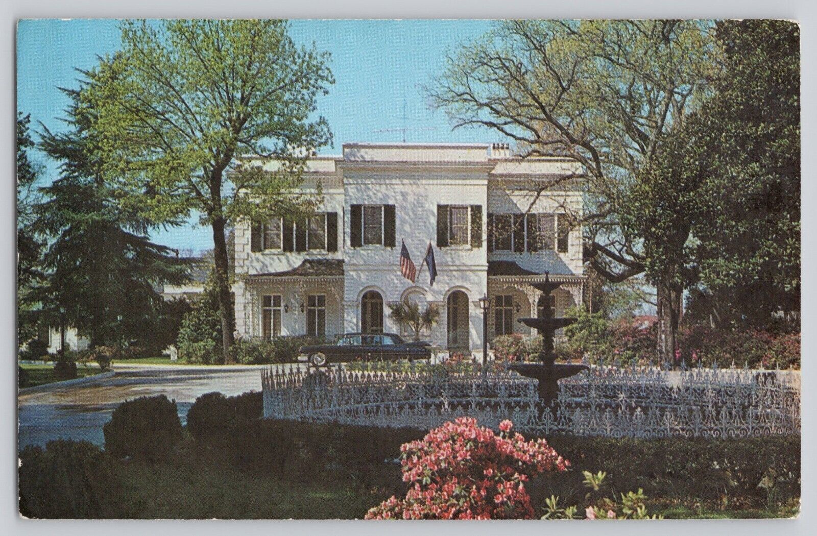 Governor\'s Mansion Columbia SC South Carolina Fountain Garden Postcard