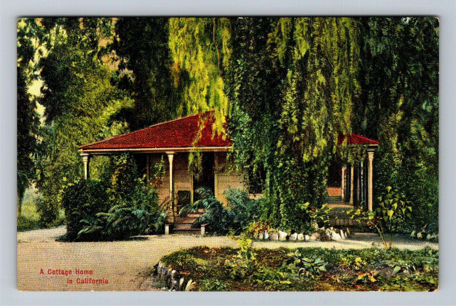 A Cottage Home In California Vintage Souvenir Postcard