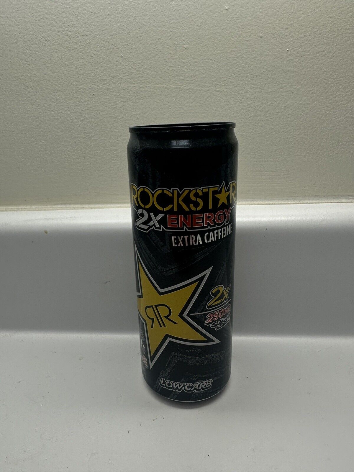 Rockstar 2x Energy Extra Caffeine 12 Oz Can 2010 Rare Empty
