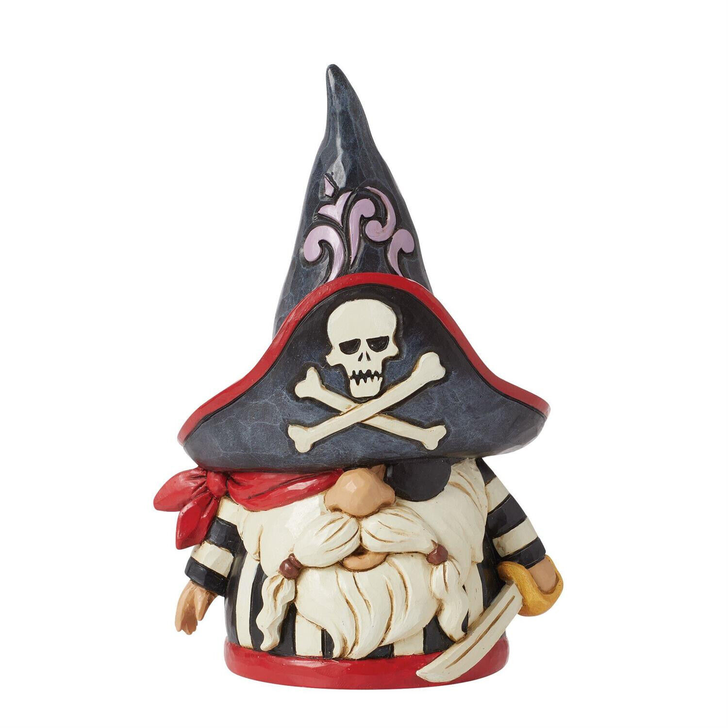 Jim Shore 6014498 Pirate Gnome Figurine Skull Cross Bones Hat Sword 5.7”H