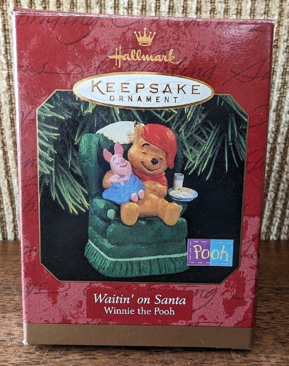 Waitin On Santa Winnie The Pooh Hallmark Keepsake Ornament, Piglet, 1997, In Box