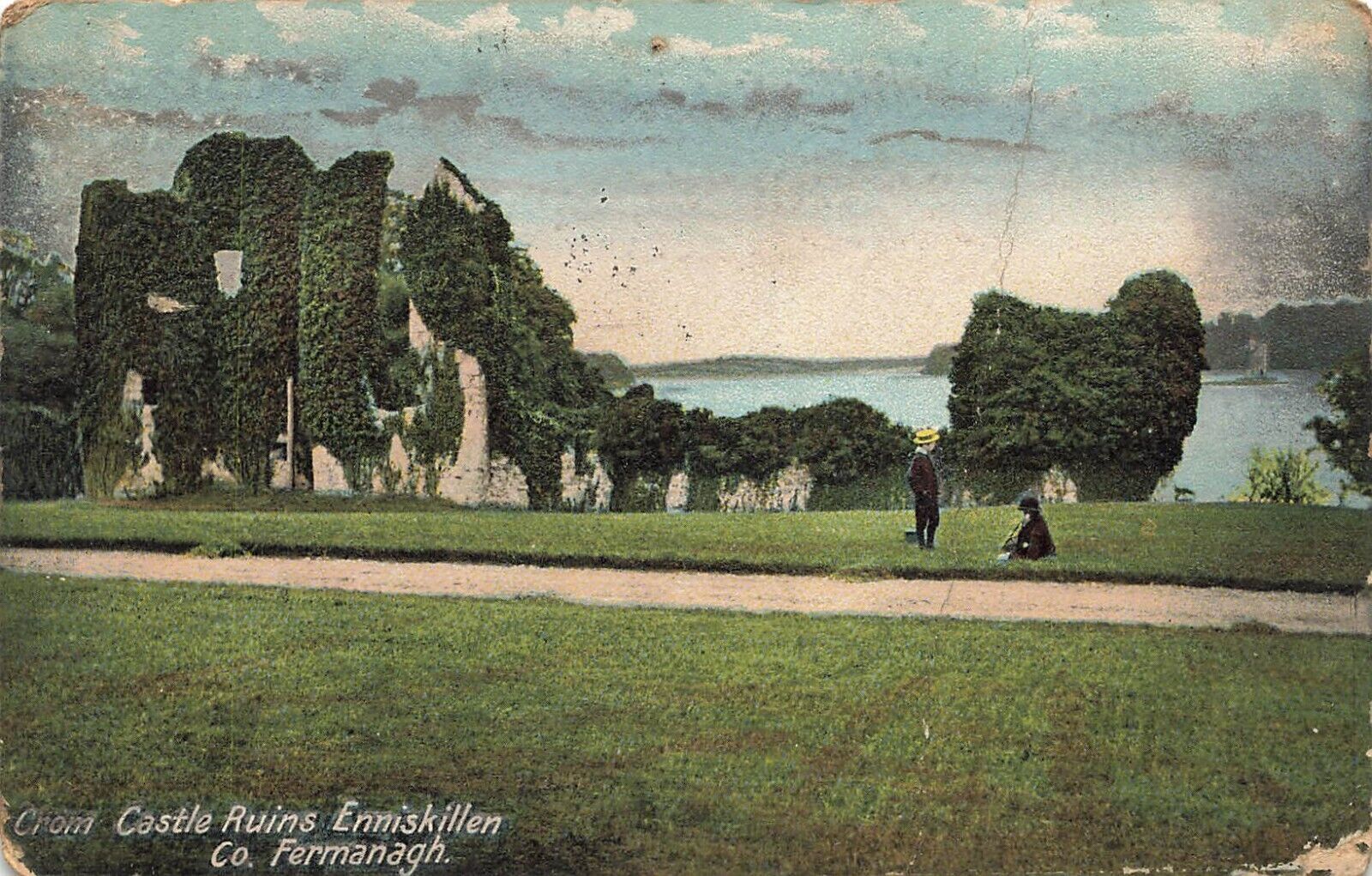 ENNISKILLEN COUNTY FERMANAGH IRELAND~CROM CASTLE RUINS~1906 POSTCARD