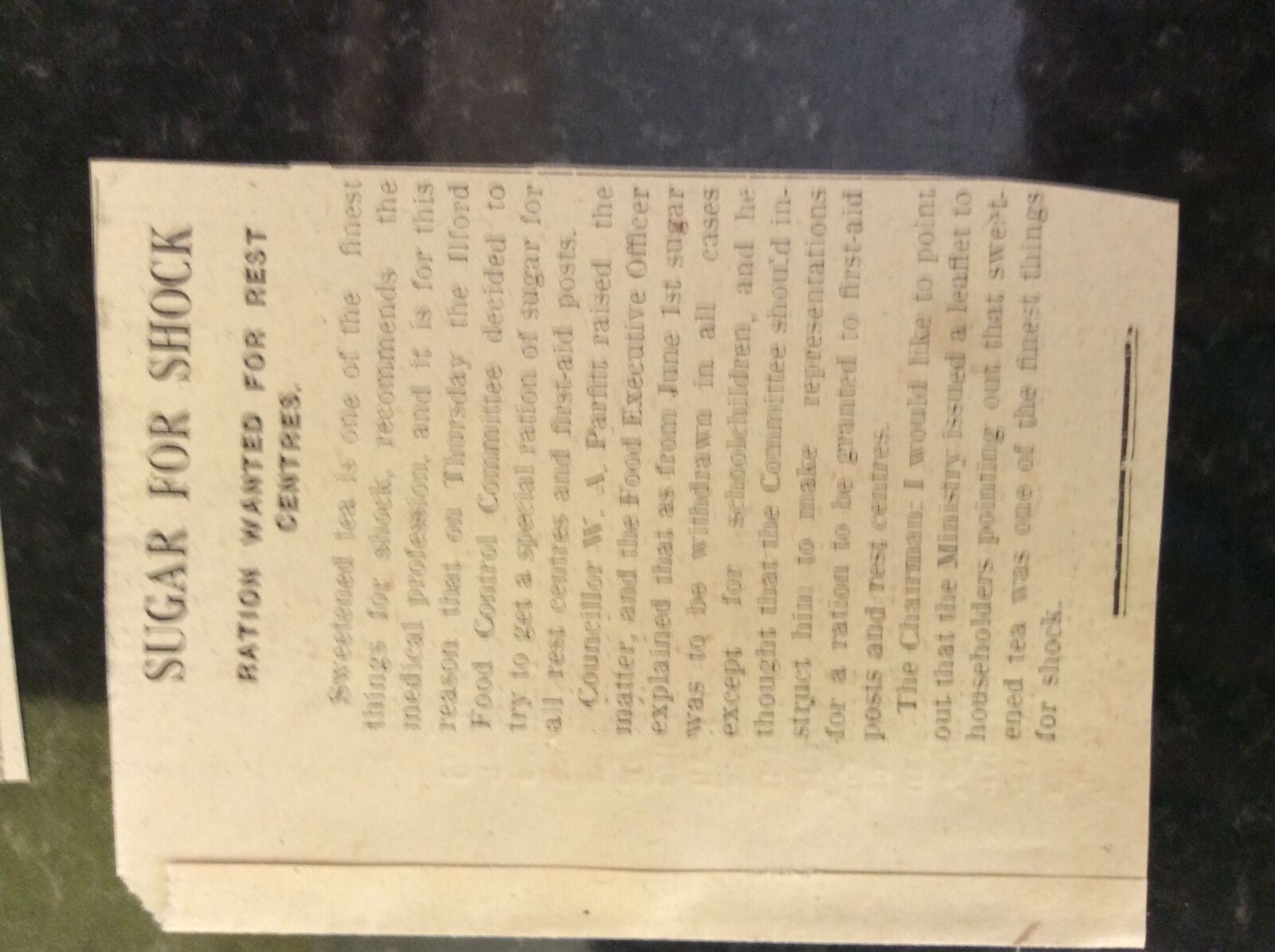 M3-8a 1941 dagenham. ww2 article sugar for shock w a parfitt 
