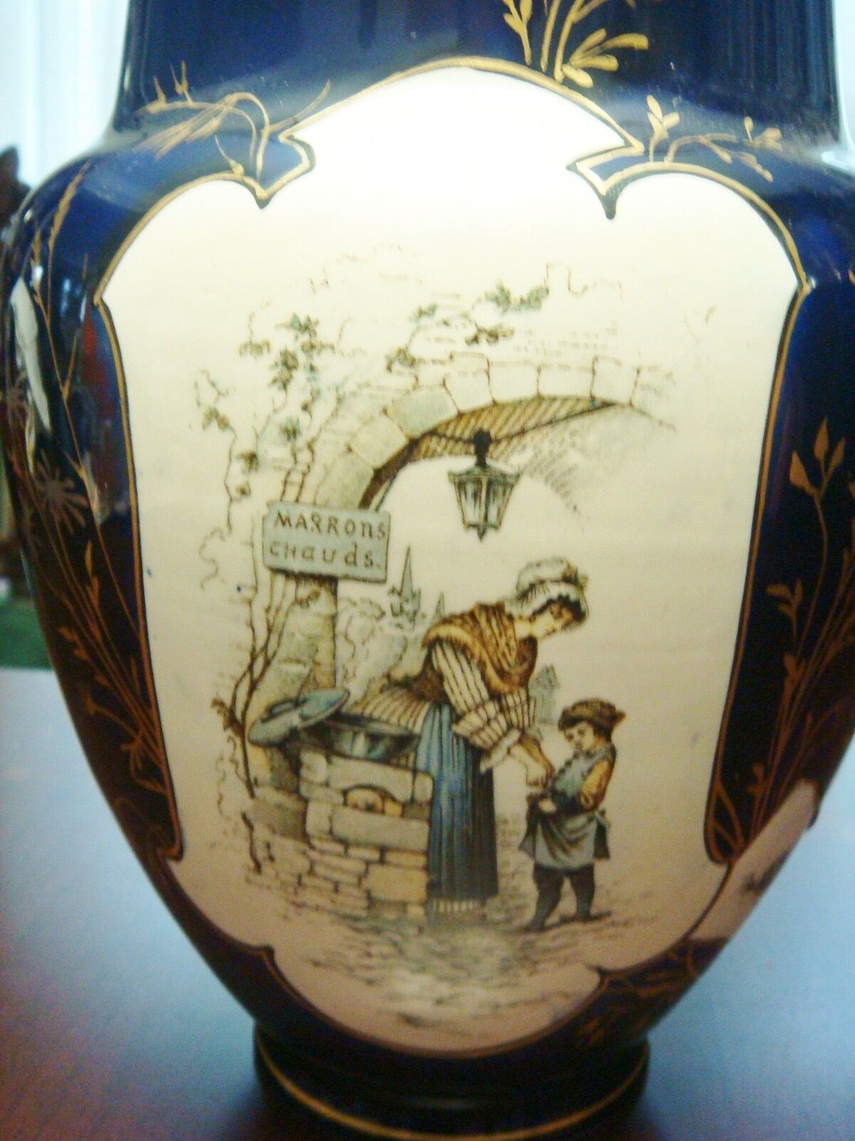 HAUTIN & BOULANGER Choisy-le-Roi, France- ca 1850s-1890s, black/dark blue vase[1