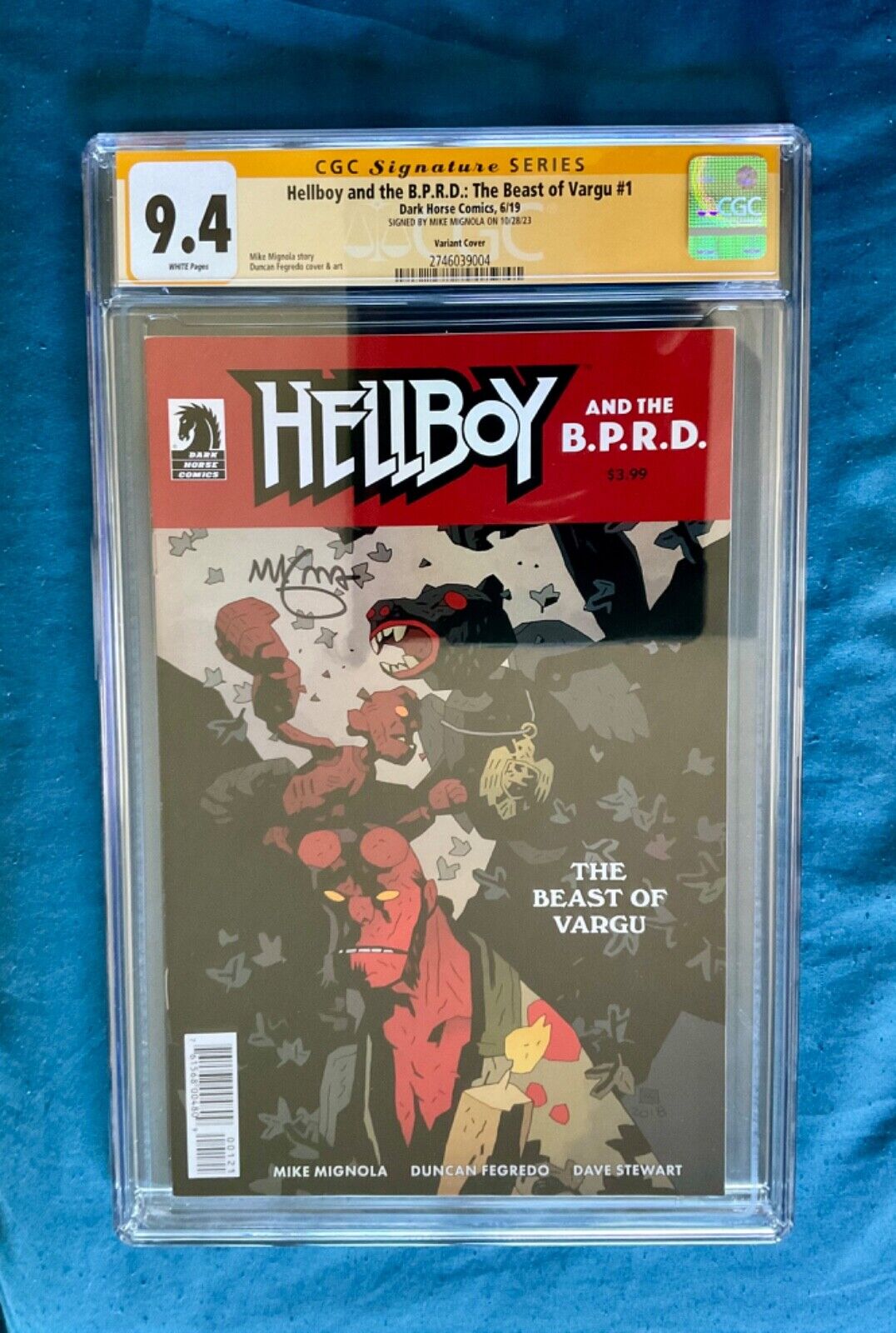 Signed MIKE MIGNOLA 9.4 CGC Hellboy and the B.P.R.D. # 1 autographed ss batman 2