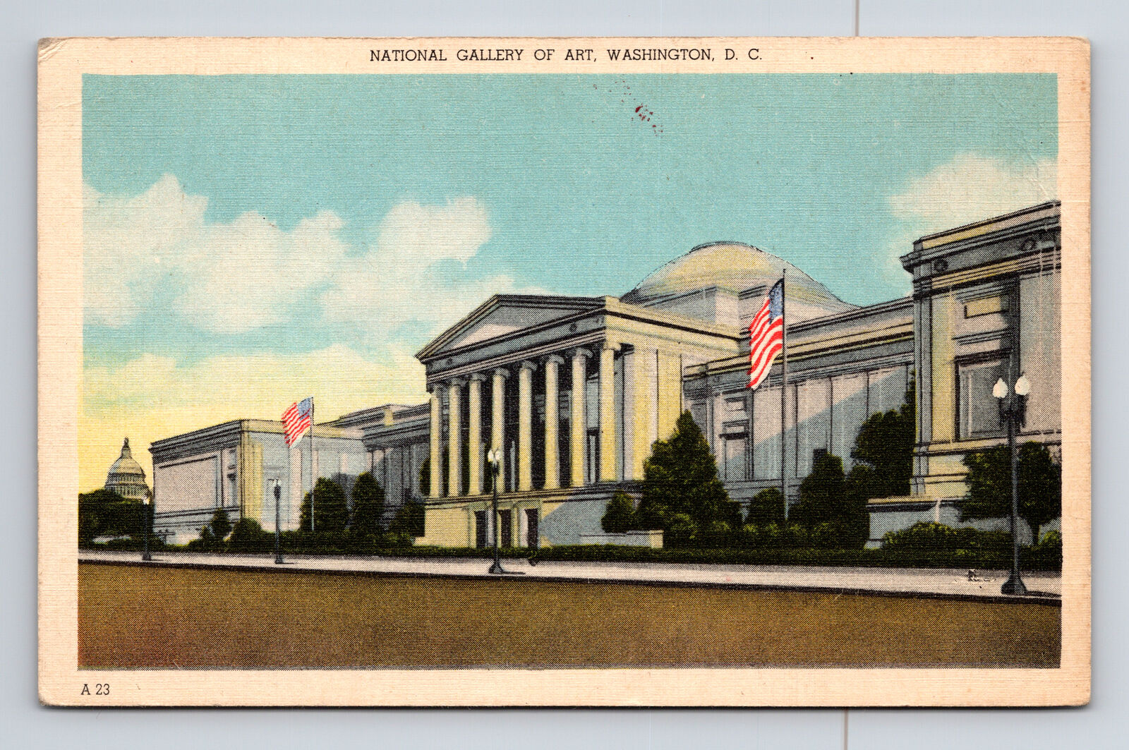 Linen Postcard Washington DC District of Columbia National Gallery of Art