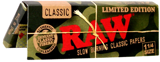 Raw Camo Black 1 1/4 Rolling Papers 50 LVS/PK LIMITED EDITION USA SHIPPED