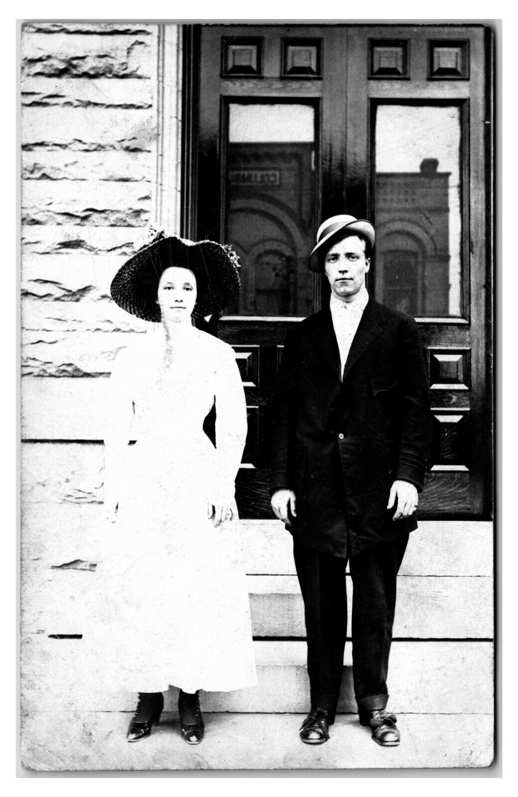 Antique Early 1910s - Young Married Couple - Real Photo Postcard (UnPosted)