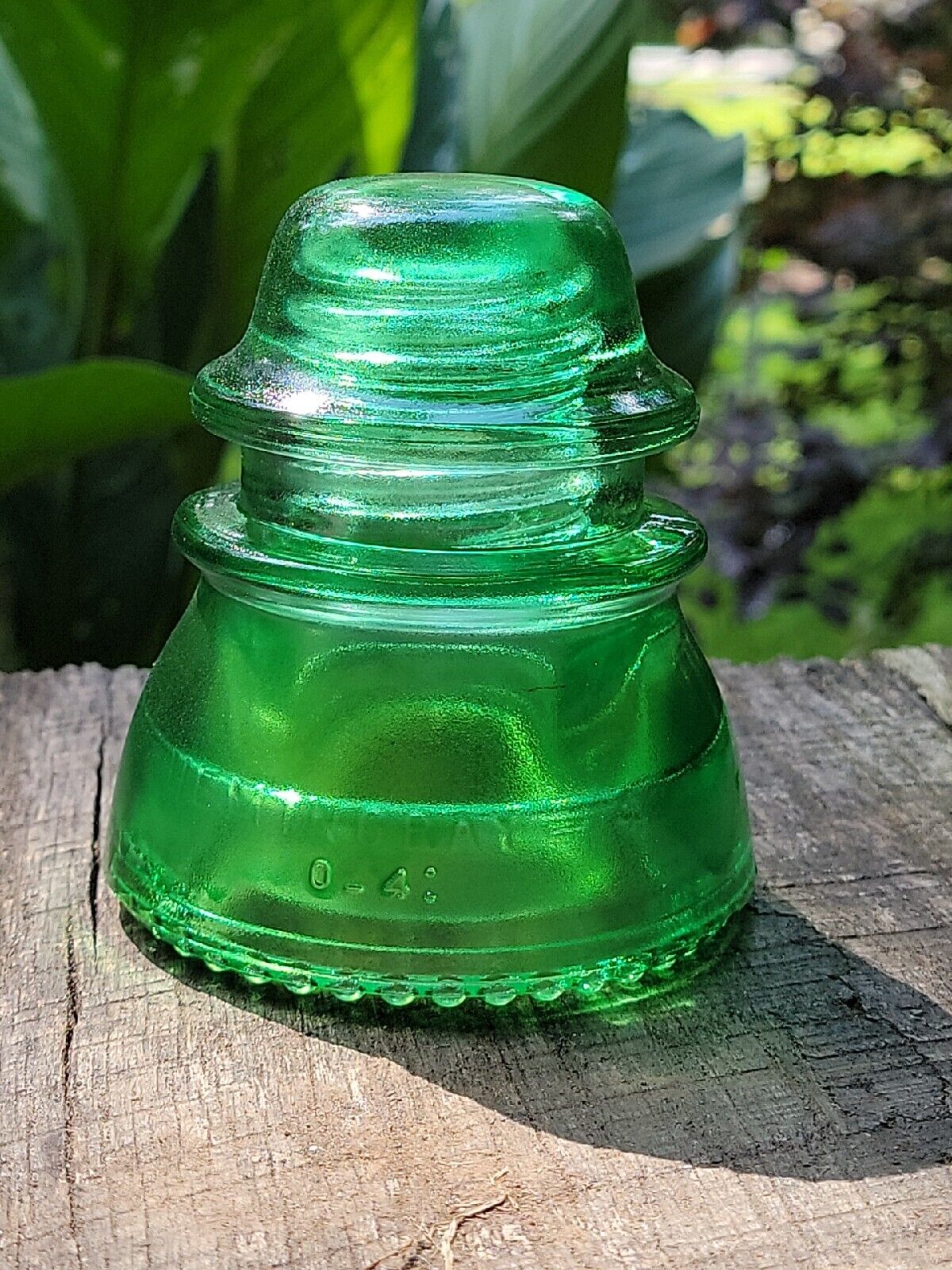 Vintage Glass Insulator Green Hemingray #42 Stained Decorative Antique Glass