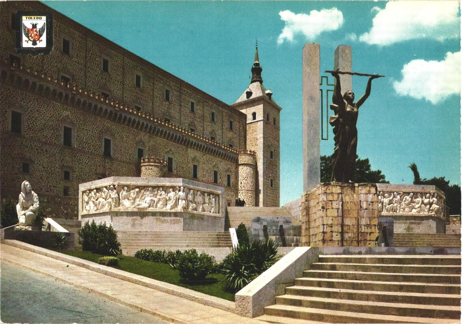 Toledo Spain Alcázar of Toledo and Monument to the Angel of Victory Postcard
