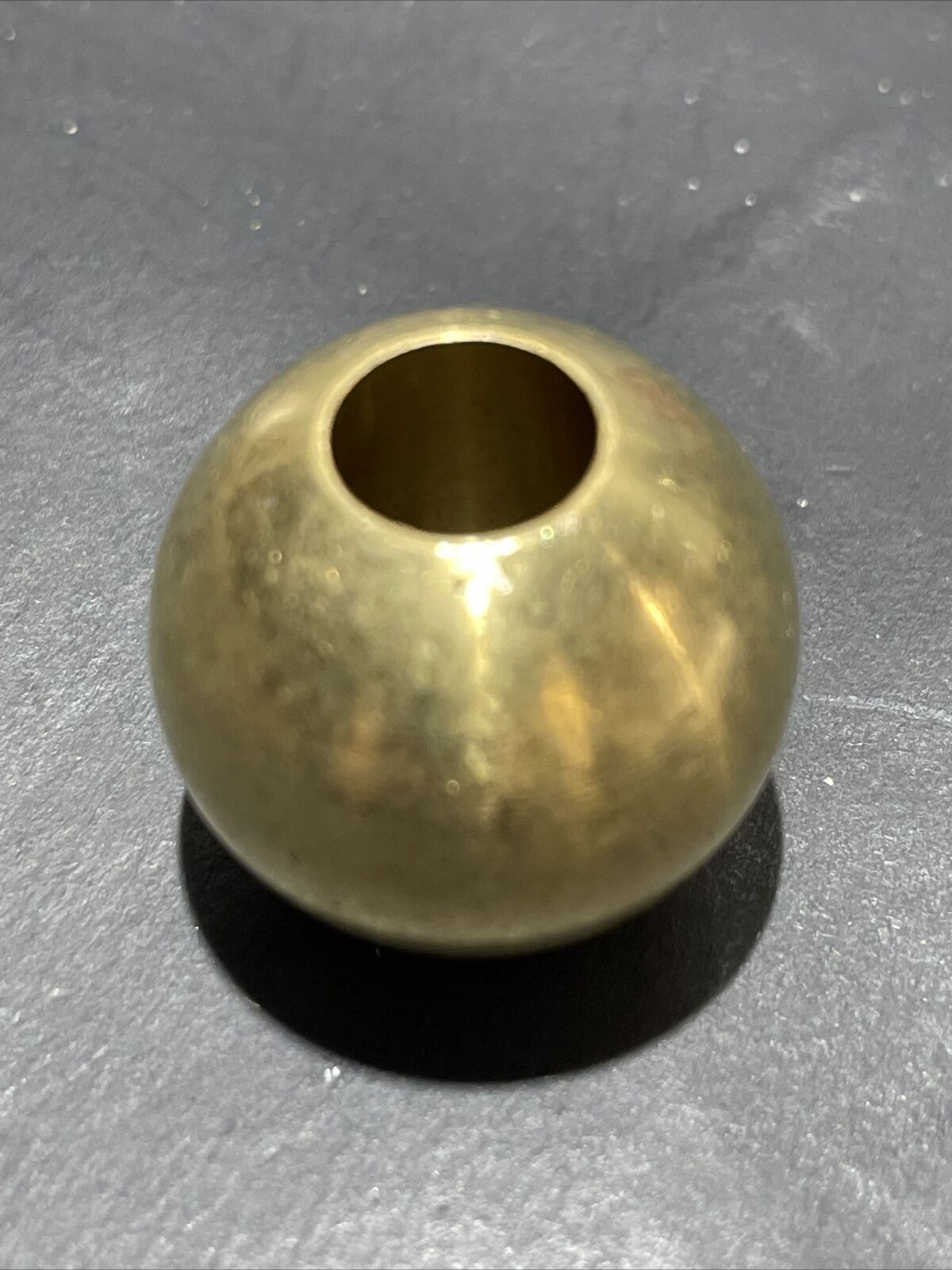 1  1/8” Diameter ~ SOLID BRASS BALL ~ 1/8 IPS Thru Hole ~ Unfinished Brass