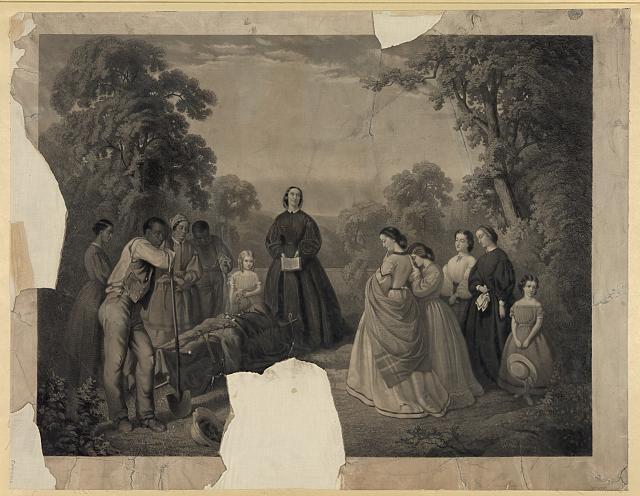 Burial of Latane / ... by W.D. Washington ; engraved by A.G. Campbell.