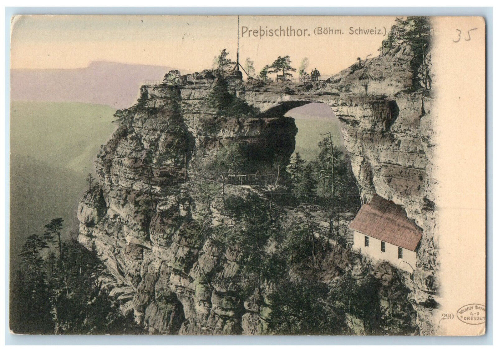 c1905 View of Prebischtor Bohm Switzerland Antique Unposted Postcard