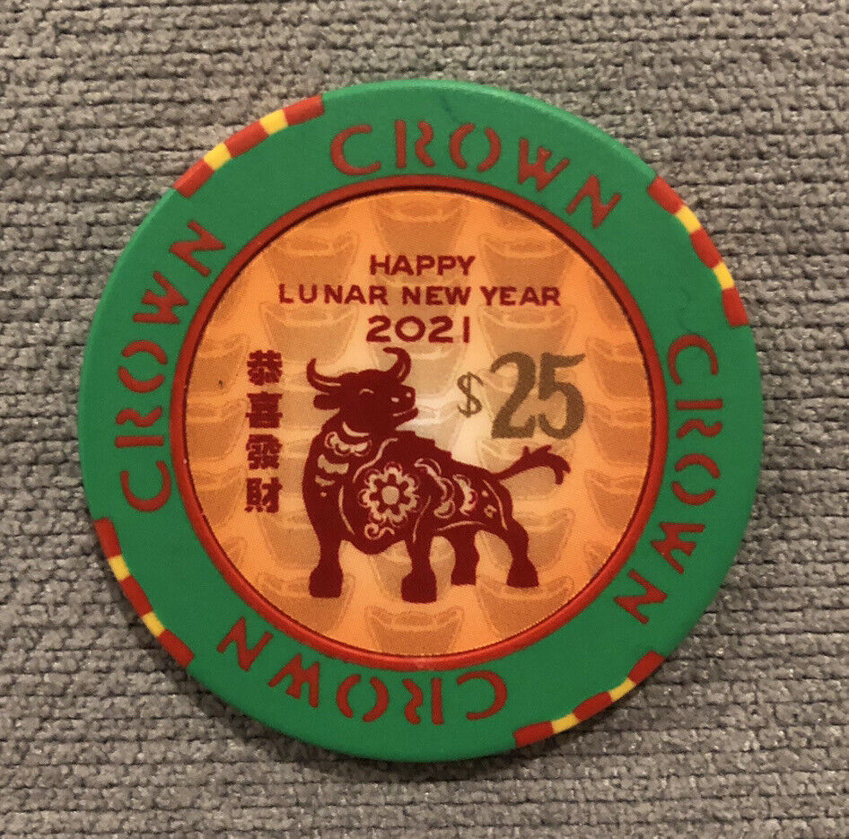 2021 RARE LIMITED “CROWN CASINO” Chinese Lunar New Year Ox $25 Chip