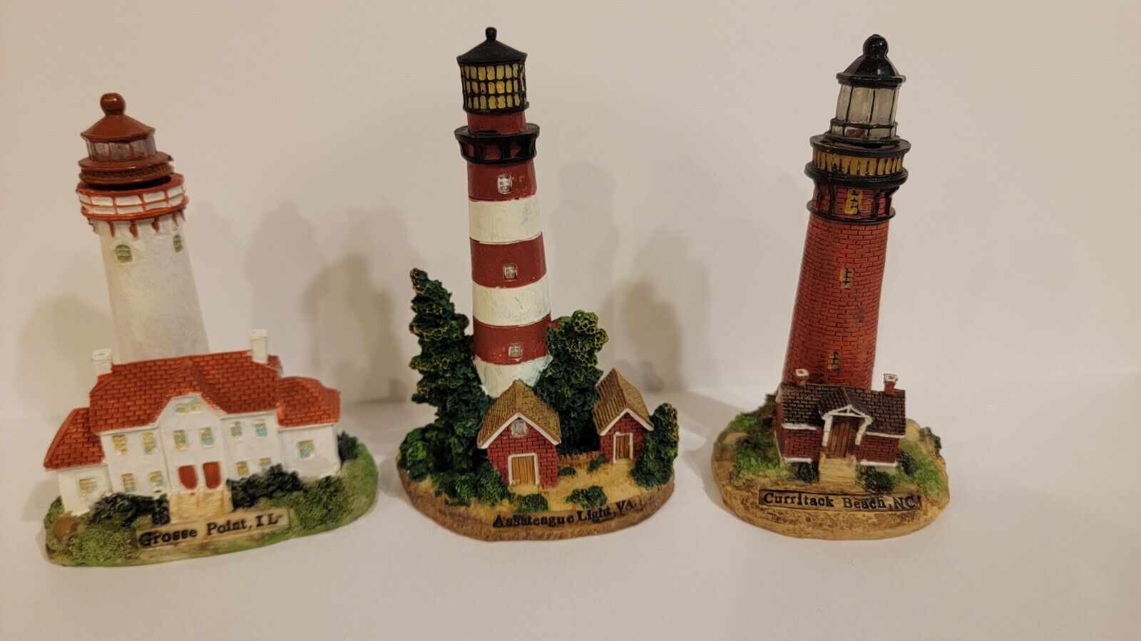Lighthouse Resin Figurines Lot Of 3 