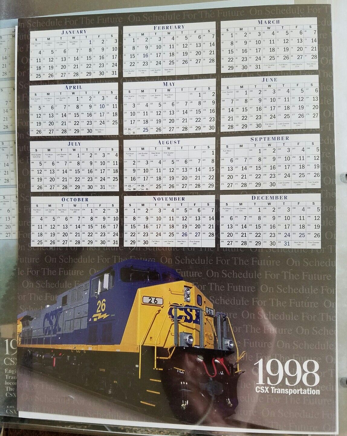 1998 CSX Transportation Railroad Calendar  - 