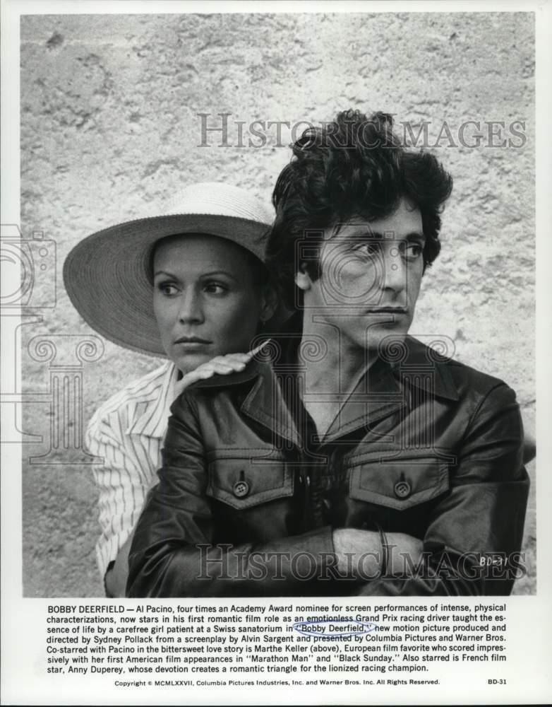 1977 Press Photo Al Pacino with Marthe Keller in \
