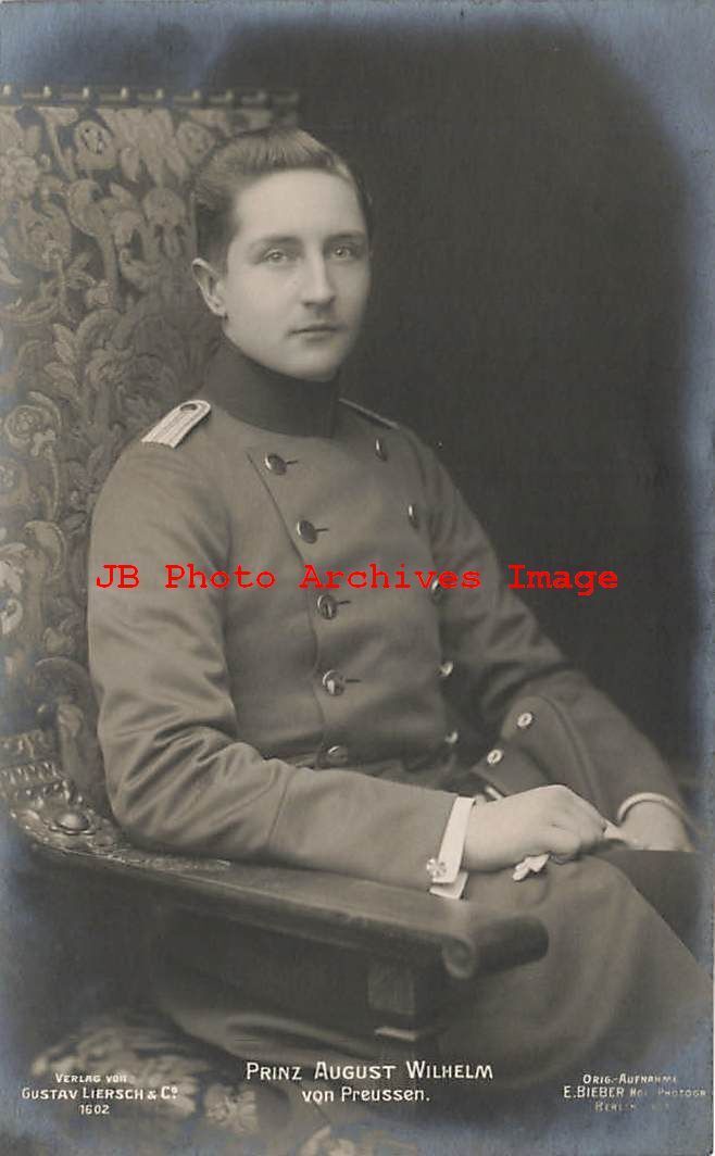 German Royalty, RPPC, Prince August Wilhelm of Prussia Sitting in Chair