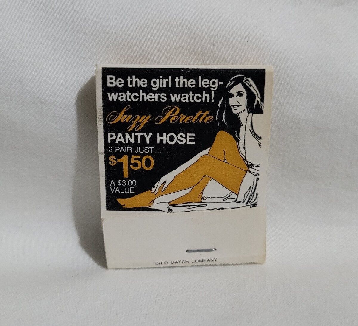 Vintage Suzy Perette Panty Hose Girlie Legs Matchbook Advertising Matches Full