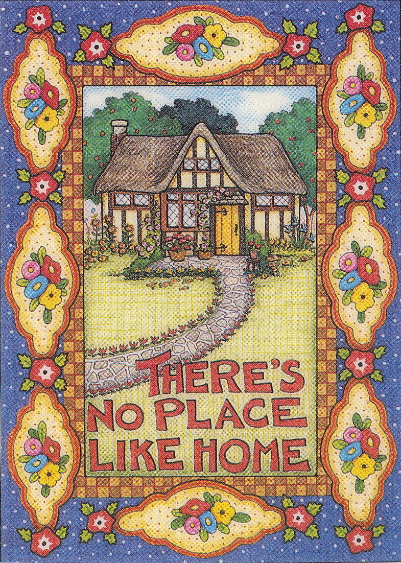 THERE\'S NO PLACE LIKE HOME-Handcrafted Fridge Magnet-w/Mary Engelbreit art  